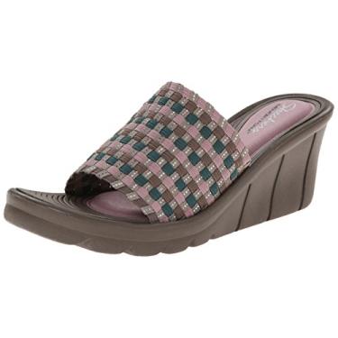 Imagem de Skechers Cali Sandália feminina Promendae-Shopper Slide, Castanho-Acinzentado/Lavendar, 10