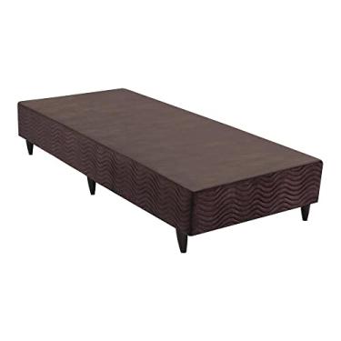 Imagem de Base Sommier Camurça Marrom Solteiro (88x188x23) - Revestida em Camurça - Ortobom