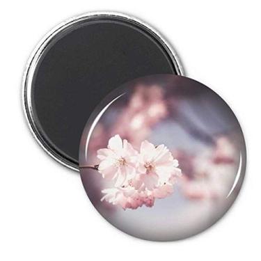 Imagem de Adesivo de decoração de ímã de geladeira com flores baixas rosa e brancas