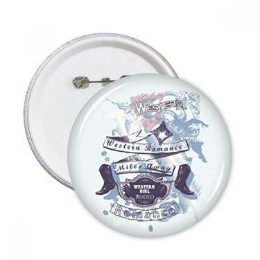 Imagem de Sapatos de salto alto romântico padrão de flores alfinetes redondos crachá botão decoração acessório 5 peças