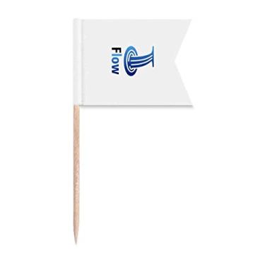 Imagem de Palavras inglesas fluxo de corrente baixo palito de dente marcando rotulagem para bolo de festa prato de queijo