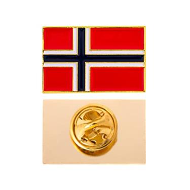 Imagem de Desert Cactus Bandeira retangular Noruega país lapela pino esmalte feito de metal chapéu de lembrança patriótico masculino feminino (pino retangular)