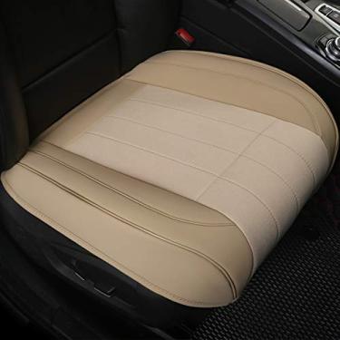Imagem de EDEALYN (1 peça de couro PU e costura de linho capa de assento de carro capa de assento de carro automotivo interior protetor de assento dianteiro carro capa de assento (bege - linho)