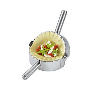 Imagem de Molde de ravióli de aço inoxidável, prensa de bolinho Pierogie Cortador de massa de massa e utensílios de cozinha (L-11,4 cm)