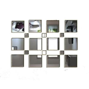 Imagem de Espelho Decorativo Em Acrílico 18 Quadrados Personalizável - Acrilico
