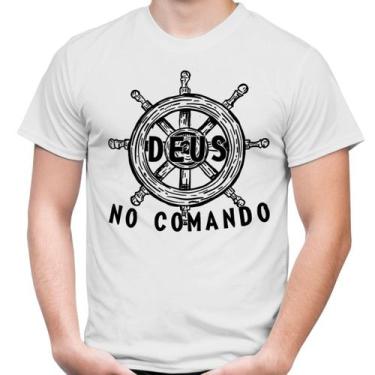 Imagem de Camiseta Masculina Evangélica Deus No Comando - 100% Algodão - Atelier