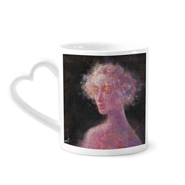Imagem de Caneca roxa XJJ para pintura a óleo Caneca de café cerâmica copo de coração de vidro