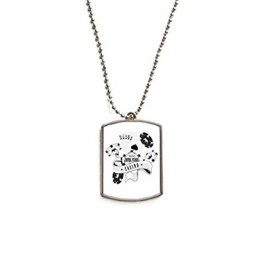 Imagem de DIYthinker Colar para animais de estimação com pingente de corrente de aço inoxidável com estampa de utensílios de jogos e fichas de baralho