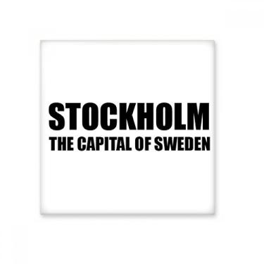 Imagem de Azulejo de cerâmica brilhante de Estocolmo A Capital da Suécia Decalque de pedra adornada de tijolos vitrificados