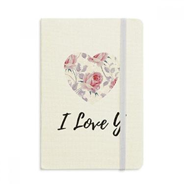 Imagem de Caderno de plantas de desenho rosa rosa rosa oficial de tecido capa dura diário clássico