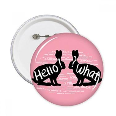 Imagem de Silhueta de animal de coelhos pretos naturais redondos emblema, decoração de roupas, 5 peças, presente