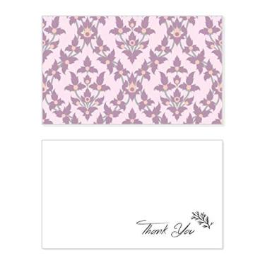 Imagem de Flores clássicas decorativas em cor lilás, cartão de agradecimento, papel de aniversário, agradecimento de casamento