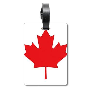 Imagem de Folha de bordo vermelho, símbolo da cultura do Canadá, bolsa de viagem, etiqueta para cartão de bagagem, etiqueta para pendurar