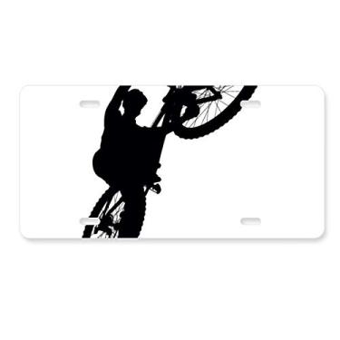 Imagem de DIYthinker Placa de carro esportiva pulando para jogador de bicicleta, acessório de aço inoxidável para decoração de carro