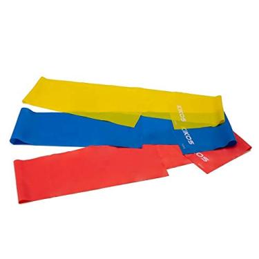 Imagem de Kit de Faixas Elásticas 3 Tensões Kikos,Azul, Vermelho e Amarelo,AB3202