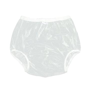 Imagem de Calça de plástico Haian adulto incontinência pull-on PVC pacote com 3, Transparent White, XX-Large