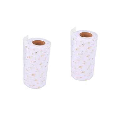 Imagem de Amosfun 2 Pçs Caprichoso Tutu Ornamento Fita Presentes Gaze Crafting Malha Moda Xcm Enchimentos De Natal Carretel De Presente De Tule De Natal Ampla Mesa Embrulho Estrela DIY Arco