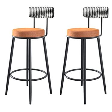 Imagem de Cadeiras de jantar banquetas de bar de veludo, balcão, cadeira de altura com encosto co...