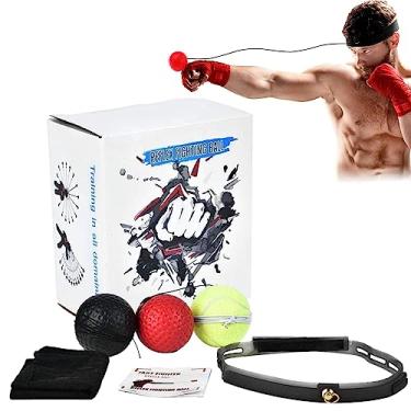 Imagem de Dioche Conjunto de bola reflexa de boxe com bola reflexa e faixa de cabeça, bolas de treinamento de velocidade de boxe, bola de exercício de boxe para treinamento de velocidade reflexa, habilidade de