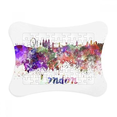 Imagem de Moldura de quebra-cabeça de aquarela London Britain City Decoração de quadro