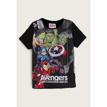 Imagem de Infantil - Camiseta Fakini Avengers Preta Fakini 102303583 menino