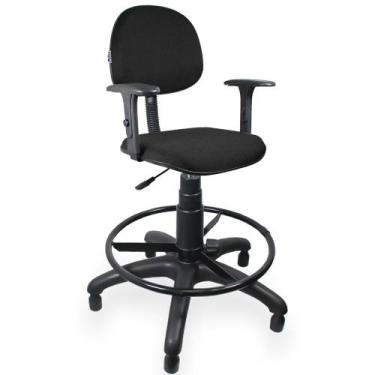 Imagem de Cadeira Caixa Executiva Jserrano Preto Com Braço Regulável - Ultra Móv