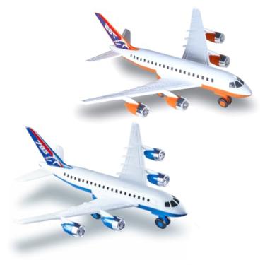Imagem de Kit com 2 Aviões Infantil Aerobus de Brinquedo na Caixa para Meninos e Meninas Realista...