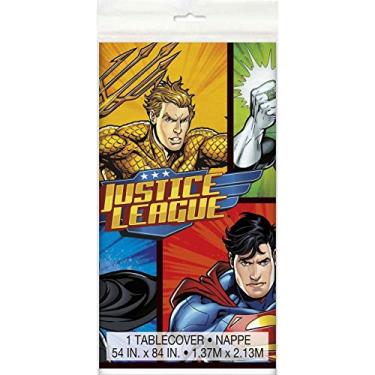 Imagem de Unique Justice League Plastic Tablecloth, 84" x 54"