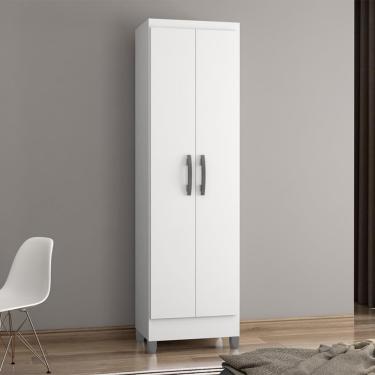 Imagem de Armário Multiuso com Pés 2 Portas Slim Poquema - Branco