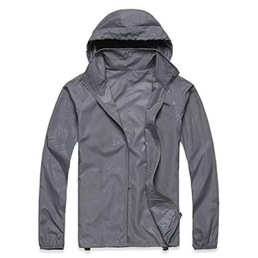 Imagem de RuuTe Casaco rápido masculino protetor solar feminino fino casaco ultra-leve Windbreake, Cinza, P
