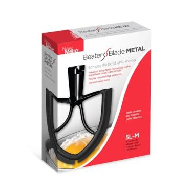 Imagem de New Metro Design Lâmina Batedor 5L-M Metal, compatível com a maioria dos batedeiras KitchenAid de 5 litros, preta