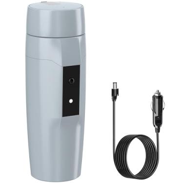 Imagem de Caldeira de chaleira portátil para carro de 12V, chaleira elétrica pequena para viagem, aquecedor de água rápido de 80 W, mini xícara de chá e café elétrica para carro, desligamento automático
