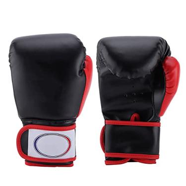 Imagem de MUNEFE Luvas de boxe, luvas de boxe para treinamento de luta em PU, almofadas respiráveis de proteção para as mãos para treinamento de luta para taekwondo (pretas)
