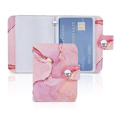 Imagem de Hennaja Organizador de cartões de visita, porta-cartões de visita, capa de livro de couro PU, pasta de organização, porta-cartões de identificação para homens e mulheres, capacidade de até 192 cartões