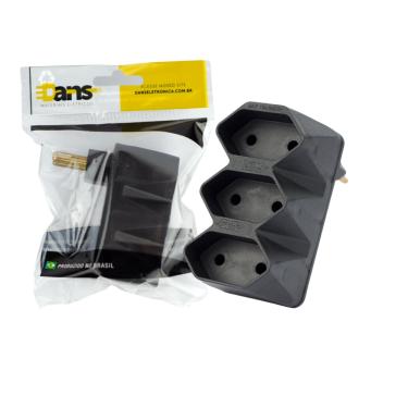 Imagem de Adaptador Multiplicador 2P - T de 1 Para 3 Tomadas