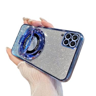 Imagem de Capa de telefone com suporte de glitter gradiente para Samsung Galaxy M02 M11 M12 M22 M32 4G A05S A04S A03S A02S F12 F22 F42 Capa mole, azul, para Samsung M02S