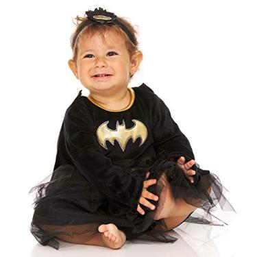 Imagem de DC Comics Baby Girls Batgirl Costume Tutu Dress - Baby Superhero Costume with Removable Cape and Matching Headband (Black/Yellow, 24M)