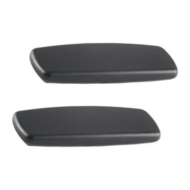 Imagem de harayaa 2 peças de substituição de almofadas de apoio de braço para cadeira de jogos, fácil de instalar, acessórios de linha simples duráveis couro PU preto universal, 24,7 x 9 cm