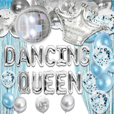 Imagem de Roaring Good Time Dancing Queen 17 Balloons Aniversário Princesa Decoração de Festa Dancing Queen, Mamma Mia Prata
