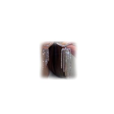 Imagem de Brincos de borla brilhantes prateados para mulheres, lustre de noiva com pingente de corrente longa, joia de festa de casamento, dia das mães, joias para mulheres, Zircônia