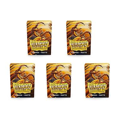 Imagem de 5 Packs Dragon Shield Matte Mini Japanese Orange 60 ct Card Sleeves Value Bundle!