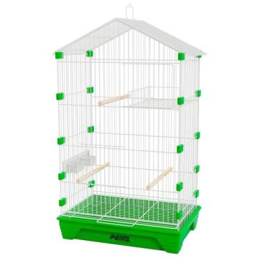 Imagem de Gaiola Periquito Malha Fina Pássaros - Branco Vermelho - Gaiolas Quati