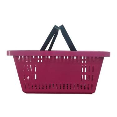 Imagem de KIT 2 Cestas Para Compras Reforçada Cestinha de Mercado e Loja 16Lts -