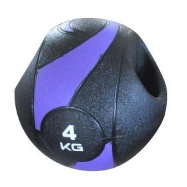 Imagem de Bola De Peso Medicine Ball Com Pegada 4Kg LS3007A/4 Liveup, Preto, Rox