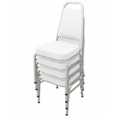 Imagem de Kit com 4 Cadeiras Empilháveis Linha Hotel Plus Branco - Design Office