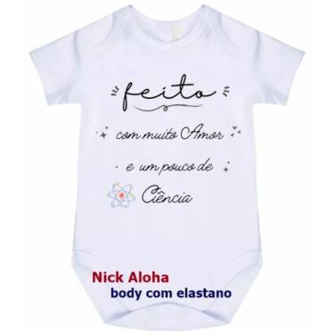 Imagem de body bebê feito com muito amor e um pouco de ciência cód 9650 - nick a