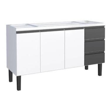 Imagem de Gabinete / Balcão NET de Cozinha para Pia de 1.50m em Aço 3 Portas + 3