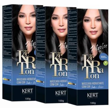 Imagem de Kit 3 Keraton Tonalizante Banho De Brilho Petroleo - Kert
