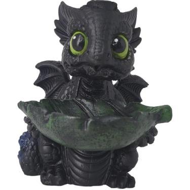 Imagem de Incensário decoracao  Cone Cascata Dragão Da Sorte - plat1, preto