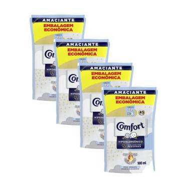 Imagem de Kit 4 Refis Amaciante de Roupa Comfort Concentrado Puro Cuidado Intens